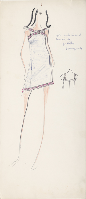 Lot 6655, Auction  125, Lagerfeld, Karl, Modezeichnung (Kurzes Paillettenkleid)