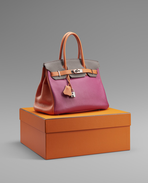 Lot 6676, Auction  125, Hermès, HSS Birkin 30, Tri color, Fuchsia, Orange, Taupegrau, Palladium Hardware, 2012