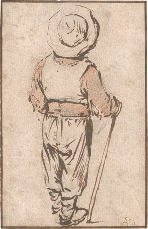 Lot 6731, Auction  125, Dusart, Cornelis - zugeschrieben, Stehender Mann mit Hut in Rückenansicht