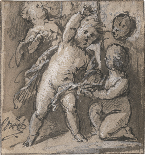 Lot 6736, Auction  125, Wit, Jacob de, Studienblatt mit vier Putti