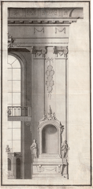 Lot 6738, Auction  125, Ruez, Jakob Willibald, Wandaufriss mit Altar für die Kirche St. Verena in Bad Wurzbach