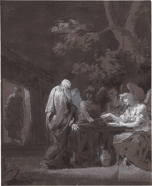 Lot 6767, Auction  125, Italienisch, 18. Jh. Abraham und die drei Engel