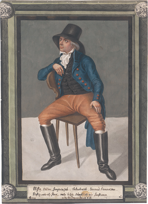 Lot 6771, Auction  125, Deutsch oder Schweizerisch, 18. Jh. Eleganter Herr, sitzend