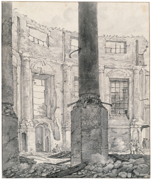 Lot 6778, Auction  125, Lamberts, Gerrit, Die Überreste der Lutherschen Kirche in Amsterdam nach dem Brand von 1822.