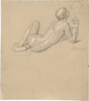 Lot 6791, Auction  125, Schnorr von Carolsfeld, Julius, Studie eines am Boden liegenden Jünglings