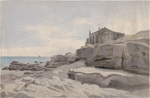 Lot 6849, Auction  125, Hohe, Friedrich, "Parthie bei Monaco": Kirche Sant' Ampelio in Bordighera an der Riviera