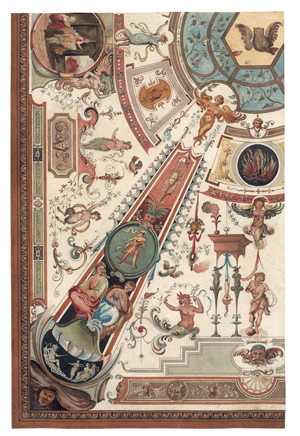 Lot 6858, Auction  125, Ewald, Ernst - zugeschrieben, Deckenfresko mit Grotesken in den Uffizien in Florenz
