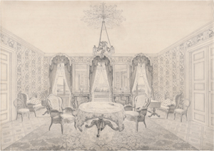 Lot 6877, Auction  125, Vollenweider, M., Salon der Großfürstin Olga Nikolajewna im Hotel Baur au Lac in Zürich