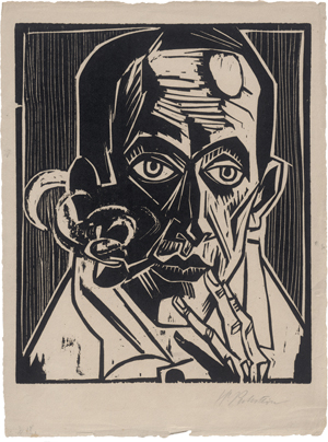 Lot 7071, Auction  125, Pechstein, Hermann Max, Selbstbildnis mit Pfeife