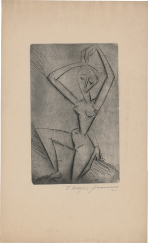 Lot 7105, Auction  125, Maetzel-Johannsen, Dorothea, Kniender weiblicher Akt mit erhobenen Armen