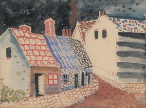 Lot 7138, Auction  125, Radziwill, Franz, Häuser vor dunklem Himmel