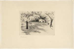 Lot 8106, Auction  125, Liebermann, Max, Garten in Wannsee. Mit dem Mädchen auf der Bank