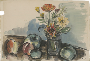 Lot 8107, Auction  125, Loewenthal, Käthe, Stilleben mit Früchten und Blumenstrauß