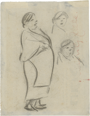 Lot 8207, Auction  125, Zille, Heinrich, Studie einer Marktfrau; Spazierendes Paar