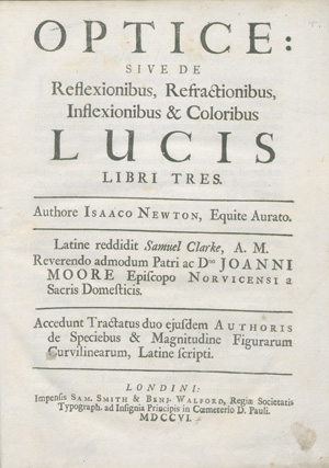 Lot 348, Auction  126, Newton, Isaac, Optice