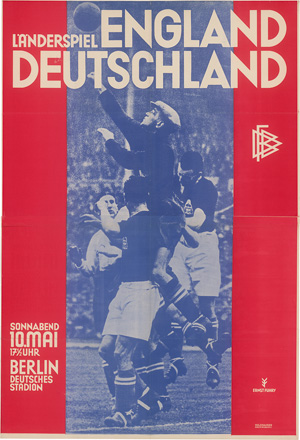 Lot 505, Auction  126, Fuhry, Ernst, DFB-Plakat zum ersten Fußball-Länderspiel zwischen England und Deutschland. Berlin, Holzhauser, 1930 