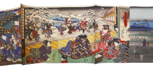 Los 653 - Ukiyo-e Leporello und Kunisada, Utagawa - Album mit 37 Ukiyo-e Farbholzschnitten in 23 Trypticha bzw. Dypticha - 8 - thumb