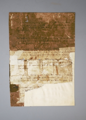 Los 1003 - Magdeburger Stadtrecht - 2 Fragmente. Gotische Textura in Braunschwarz und Rot. Spiegelabklatsch - 5 - thumb