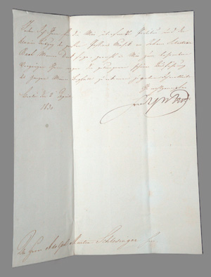 Lot 2623, Auction  126, Friedrich Wilhelm IV., König von Preußen, Brief an den Berliner Musikverleger Schlesinger. 1830