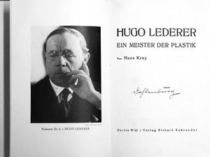 Lot 3285, Auction  126, Krey, Hans, Hugo Lederer. Ein Meister der Plastik