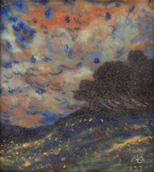 Lot 6189, Auction  126, Lechter, Melchior, "Wiesenlandschaft": Rote Wolken