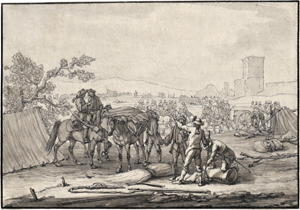 Los 6589 - Rugendas d.Ä., Georg Philipp - Ein Feldlager vor dem am 8. Dezember 1703 bombardierten Augsburger Klinkertor - 0 - thumb