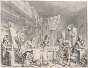 Los 6597 - Chodowiecki, Daniel Nikolaus - Die Tischlerwerkstatt - 0 - thumb