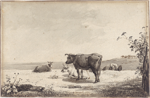 Lot 6608, Auction  126, Klengel, Johann Christian, Landschaft mit Kühen und schlafendem Hirten
