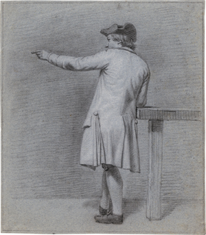 Lot 6611, Auction  126, Hoorn, Jordanus, Stehender Kavalier in Rückenansicht mit ausgestrecktem Arm