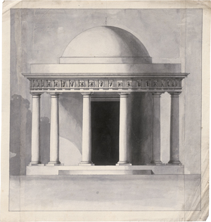 Lot 6612, Auction  126, Deutsch, um 1800. Entwurf zu einem Rundtempel mit Säulenkranz