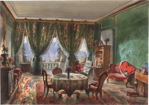 Lot 6697, Auction  126, Schweizerisch, 1862. Salon des Württembergischen Königspaares in Villeneuve