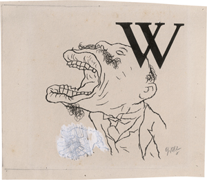 Los 7090 - Grosz, George - Initiale W, zu Daudet, Die Abenteuer des Herrn Tartarin aus Tarascon - 0 - thumb