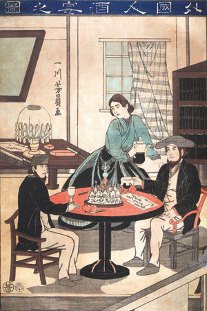 Los 667 - Yoshikazu, Utagawa - 2 Yokohama-e Farbholzschnitte - 1 - thumb