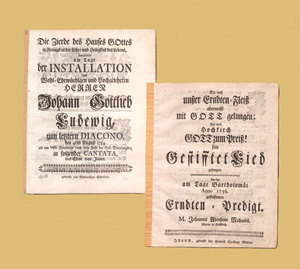 Lot 1226, Auction  127, 2 Akzidenzdrucke und Jauer, Kirchenliedtexte in zwei Heftchen