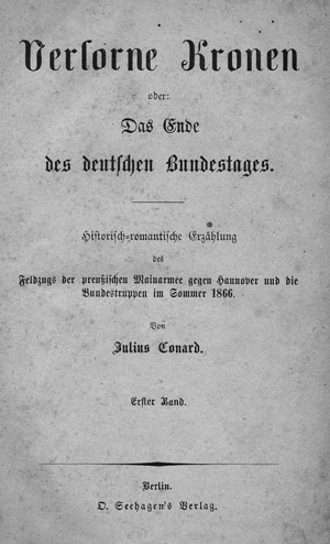 Lot 2079, Auction  127, Conard, Julius, Verlorne Kronen oder: Das Ende des deutschen Bundestages