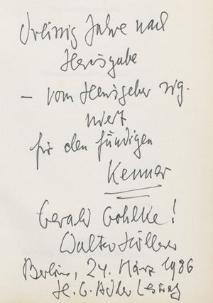 Los 3148 - Höllerer, Walter - Transit (Widmungsexemplar) mit Beigabe - 0 - thumb