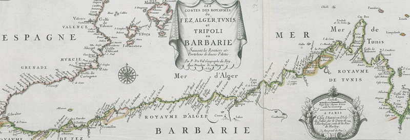Lot 47, Auction  127, Duval, Pierre, Les costes des royaumes de Fez, Alger, Tunis et Tripoli en Barbarie