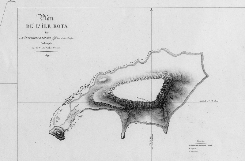 Lot 103, Auction 127, Freycinet, Louis-Claude Desaulses de und Duperrey, Louis-Isidore, Carte particulière de l'île Guam