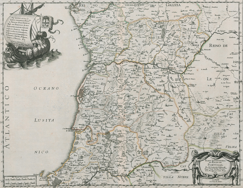 Lot 185, Auction 127, Sanson, Nicolas, 3 grenzkolorierte Kupferkarten zu Portugal und Spanien