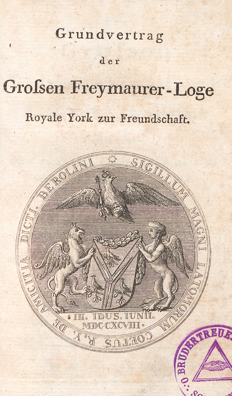 Lot 428, Auction 127, Grundvertrag, der Grossen Freymaurer-Loge, Royale York zur Freundschaft