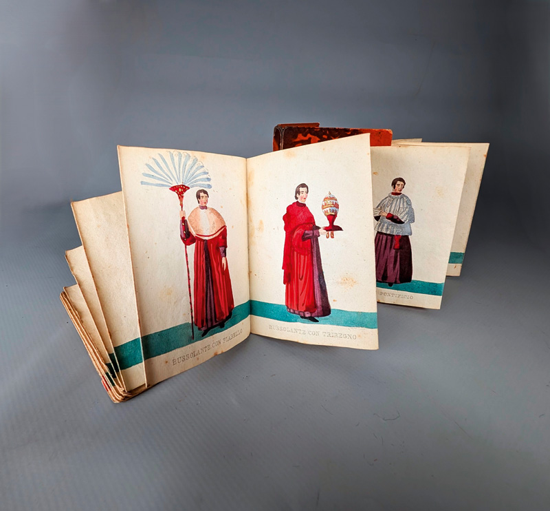 Lot 440, Auction 127, Vatikan, Leporello mit zahlreichen Darstellungen Geistlicher in verschiedenen Kostümen