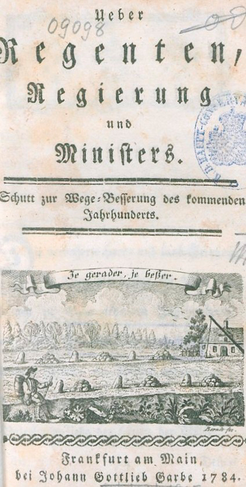 Lot 535, Auction 127, Moser, Friedrich Carl von, Ueber Regenten, Regierung und Ministers