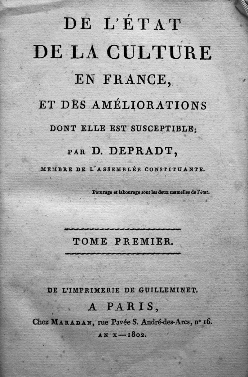 Lot 539, Auction 127, Pradt, D. G. F. de Dufour de, De l'État de la culture en France