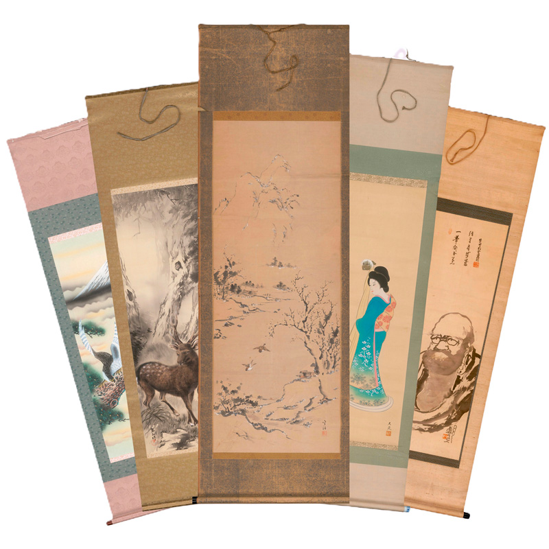 Lot 627, Auction  127, Kakemono-Sammlung, Konvolut von 15 japanischen Rollbildern