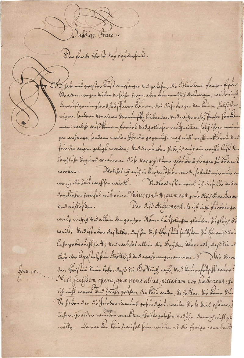 Lot 1032, Auction 127, Conrad, Balthasar, Traktat von der Glaubwürdigkeit und Unverfälschtheit der katholischen Lehre. Deutsche Handschrift auf Papier