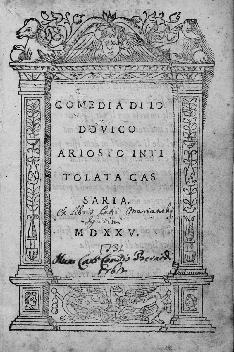 Lot 1073, Auction  127, Ariosto, Lodovico, Comedia intitolata Cassaria
