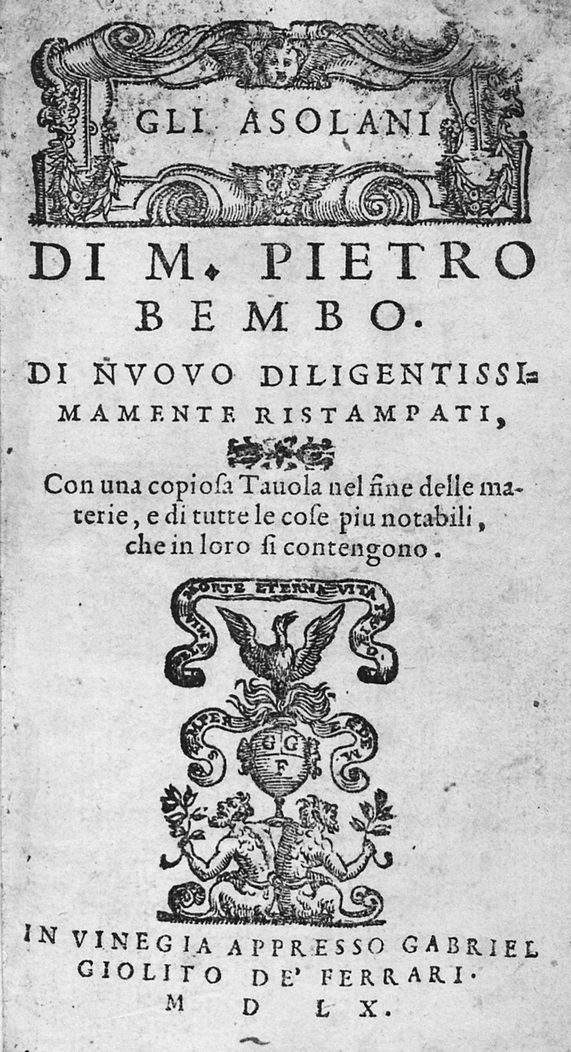 Lot 1085, Auction 127, Bembo, Pietro, Gil Asolani di nuovo diligentissimamente ristampati