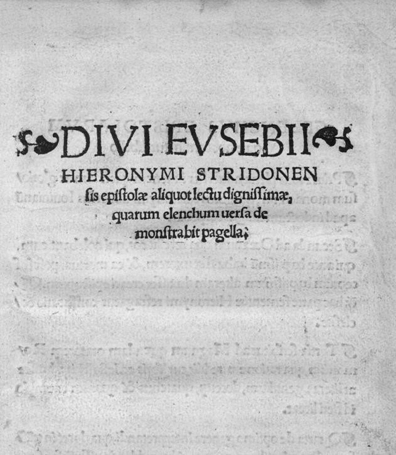 Lot 1131, Auction 127, Hieronymus, Sophronius Eusebius, Divi evsebii hieronymi stridonensis epistolæ aliquot lectu dignissimæ, quarum clenchum uersa de monstrabit pagella