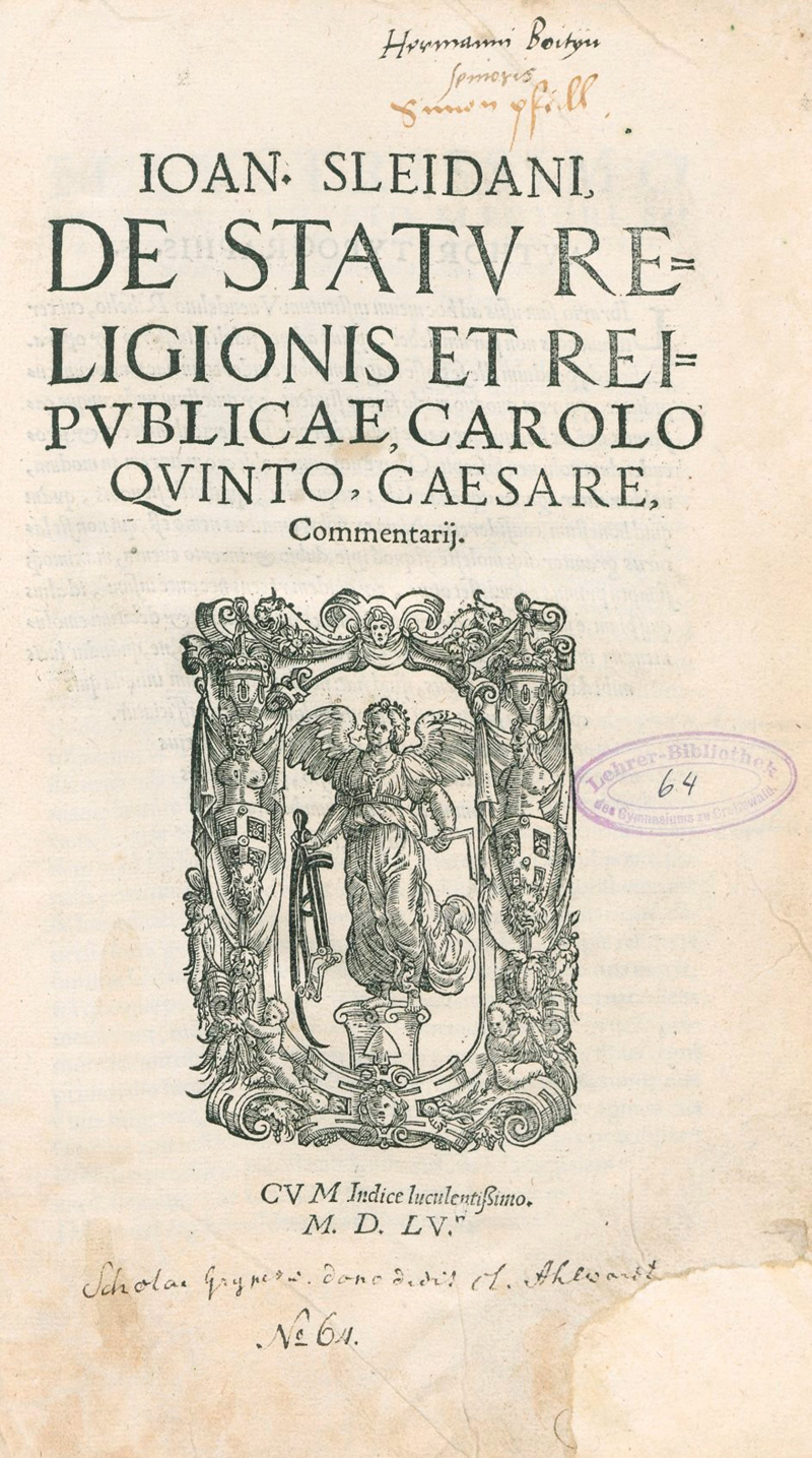 Lot 1198, Auction 127, Sleidanus, Johannes, De statu religionis et reipublicae