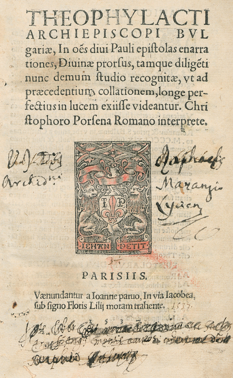 Lot 1204, Auction 127, Theophylactus de Achrida, In omnes D. Pauli epistolas enarrationes
